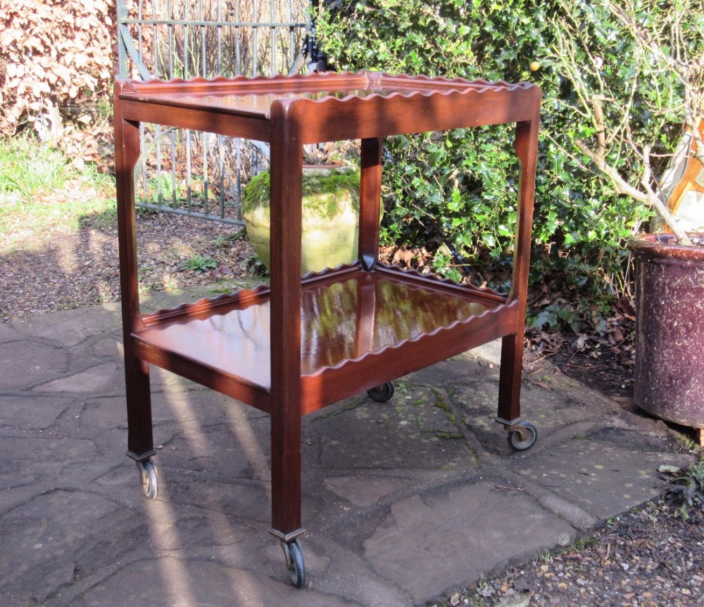 JAS SHOOLBRED MAHOGANY TWO TIER TROLLEY BUFFET