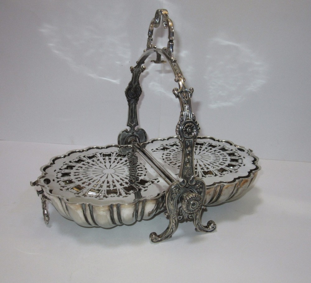 SUPER VICTORIAN SILVER PLATED BISCUIT BOX