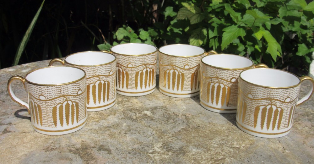 SET OF SIX ENGLISH PORCELAIN COFFEE CANS c1840 View IV