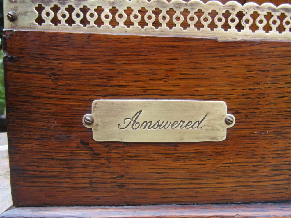 EDWARDIAN OAK CORRESPONDENCE BOX c1910 View II