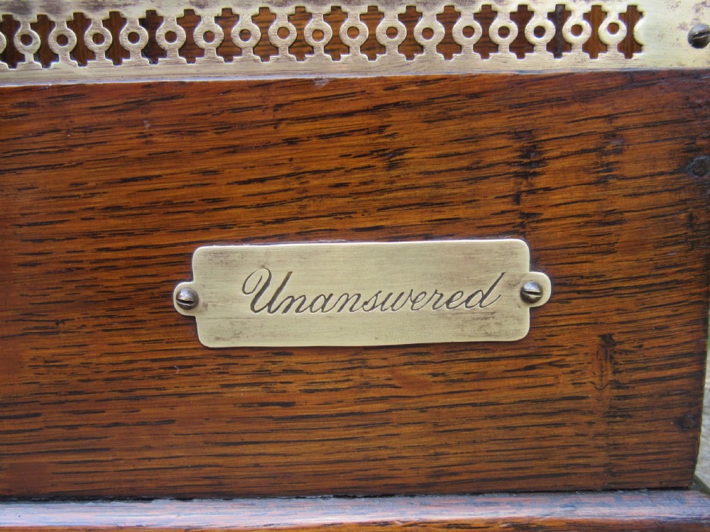 EDWARDIAN OAK CORRESPONDENCE BOX c1910 View IV