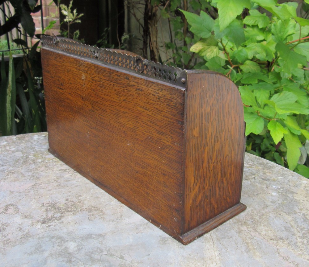 EDWARDIAN OAK CORRESPONDENCE BOX c1910 View V