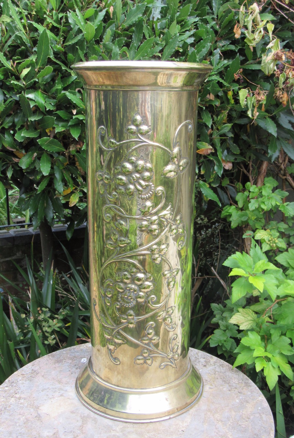 EDWARDIAN BRASS STICK STAND UMBRELLA STAND c1910 View II