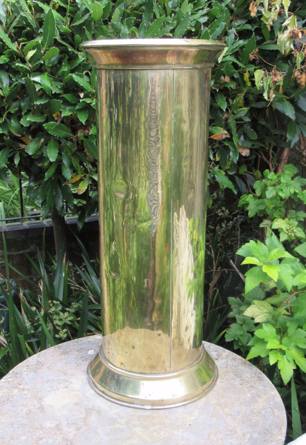 EDWARDIAN BRASS STICK STAND UMBRELLA STAND c1910 View III