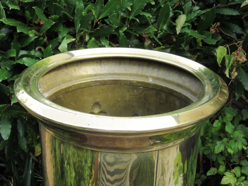 EDWARDIAN BRASS STICK STAND UMBRELLA STAND c1910 View IV