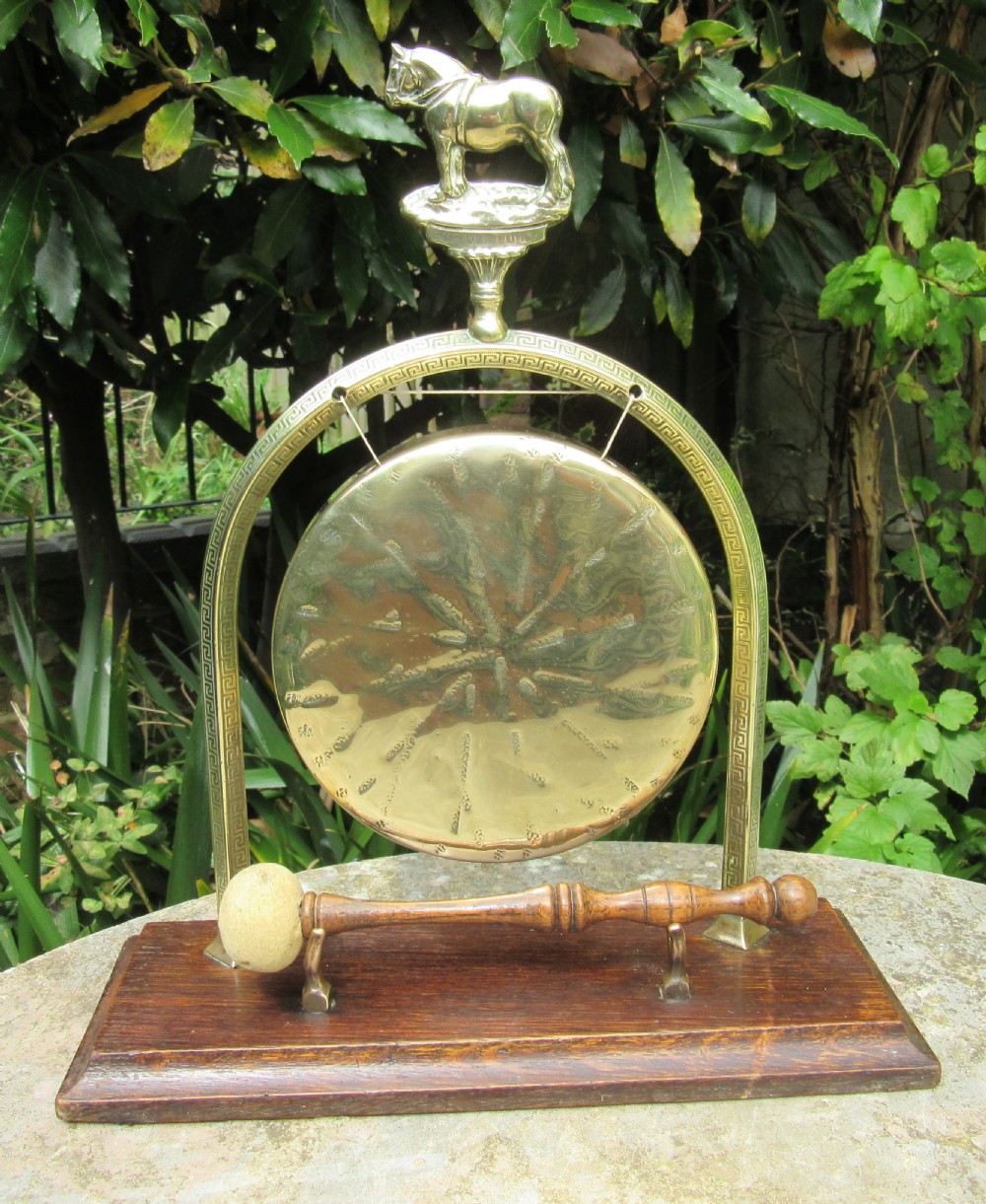 DESIGN REGISTERED SUFFOLK PUNCH DINNER GONG c1910