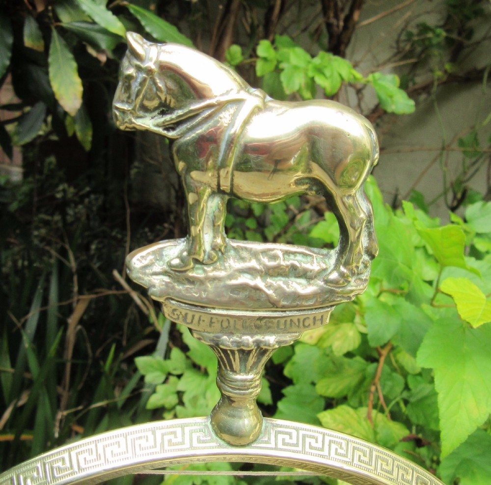 DESIGN REGISTERED SUFFOLK PUNCH DINNER GONG c1910 View II