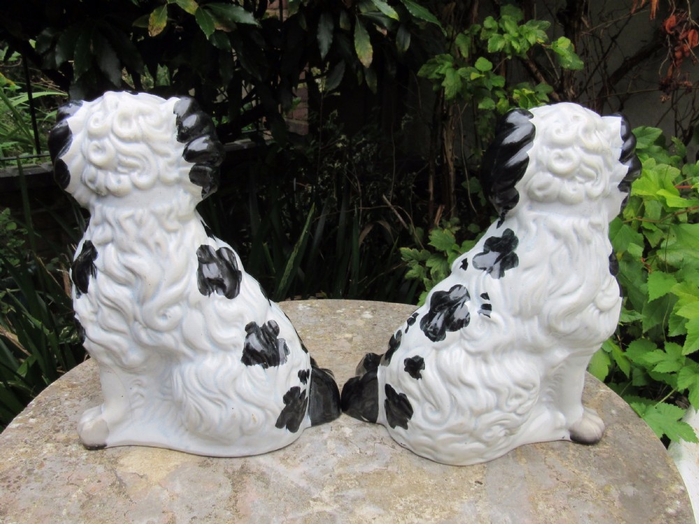 MAGNIFICENT PAIR OF VICTORIAN STAFFORDSHIRE DOGS c1850 View IV