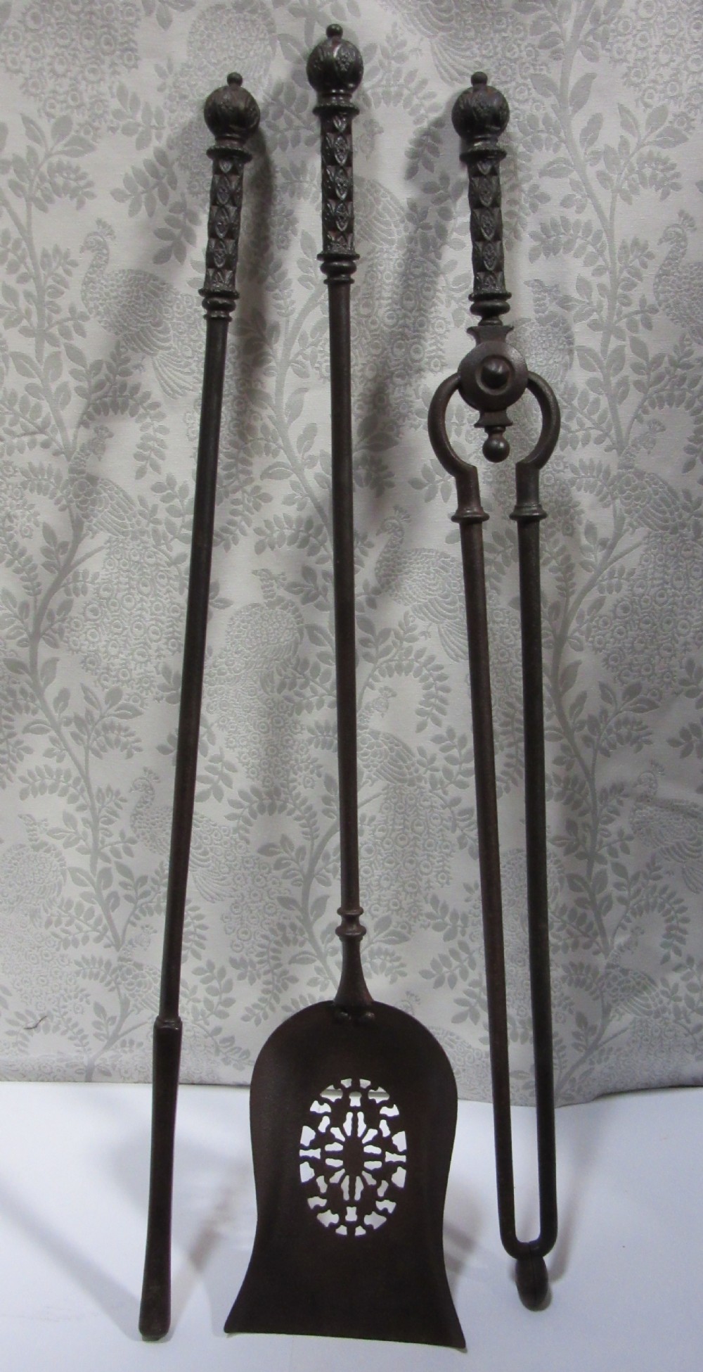SET OF 19th CENTURY STEEL FIRE IRONS