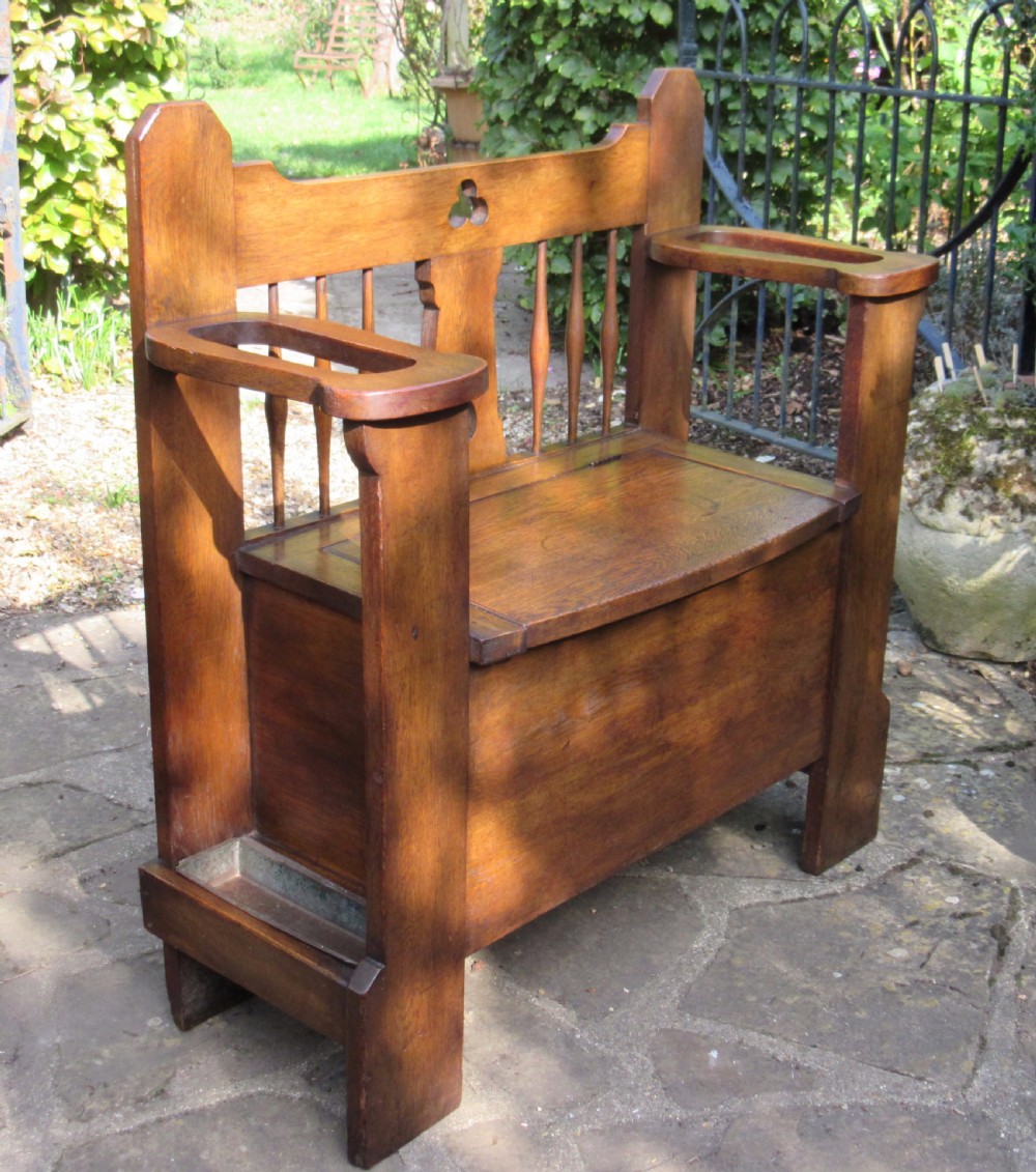 ARTS & CRAFTS OAK HALL BENCH UMBRELLA STAND