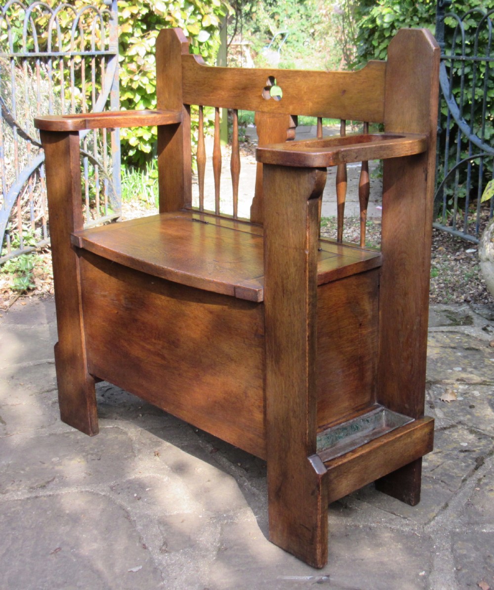 ARTS & CRAFTS OAK HALL BENCH UMBRELLA STAND View III