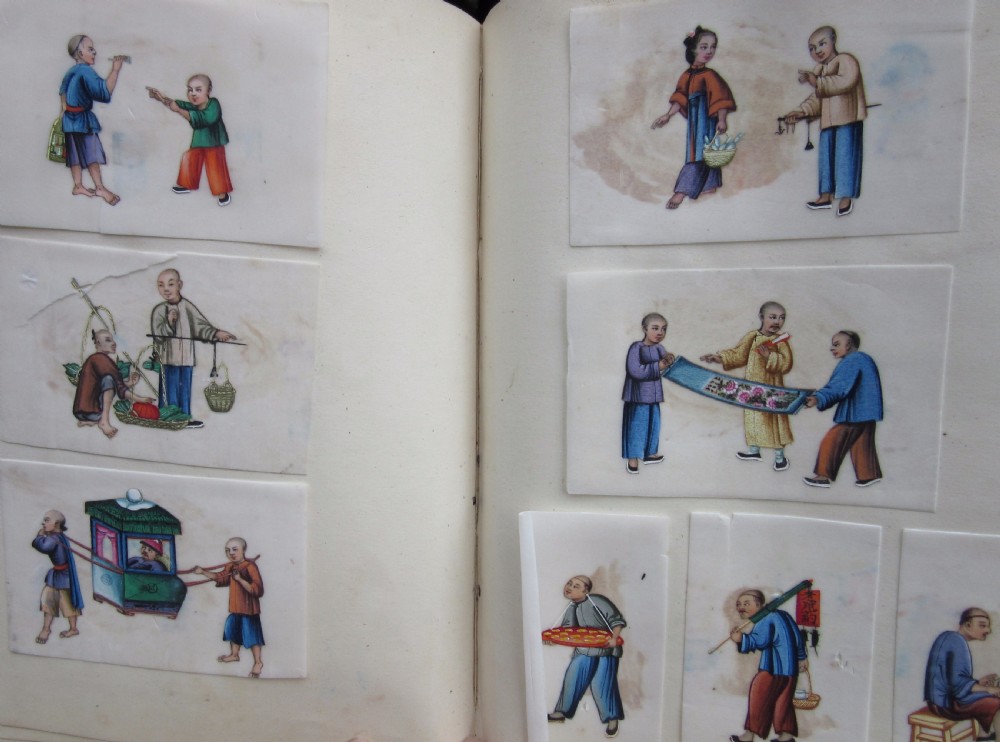 ALBUM OF 48 CHINESE RICE PAPER PAINTINGS View VIII