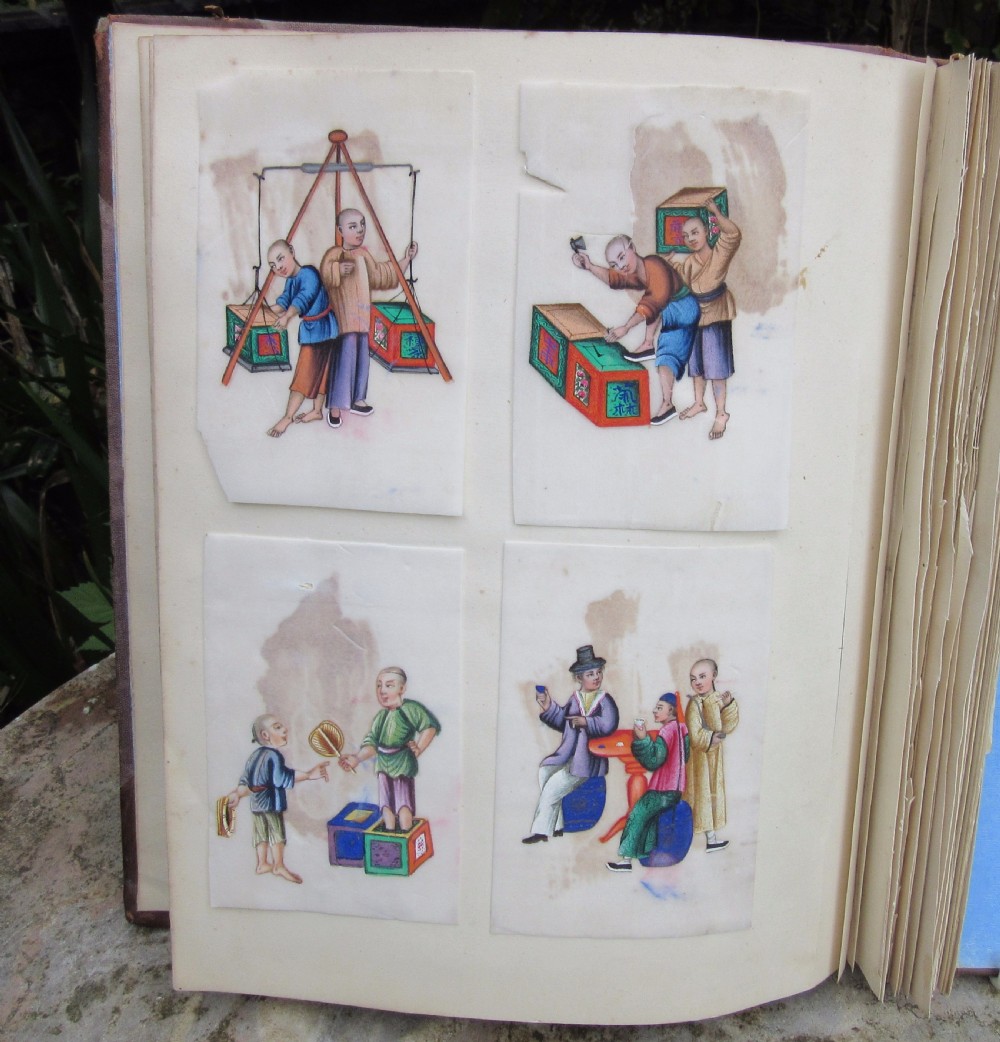 ALBUM OF 48 CHINESE RICE PAPER PAINTINGS View X