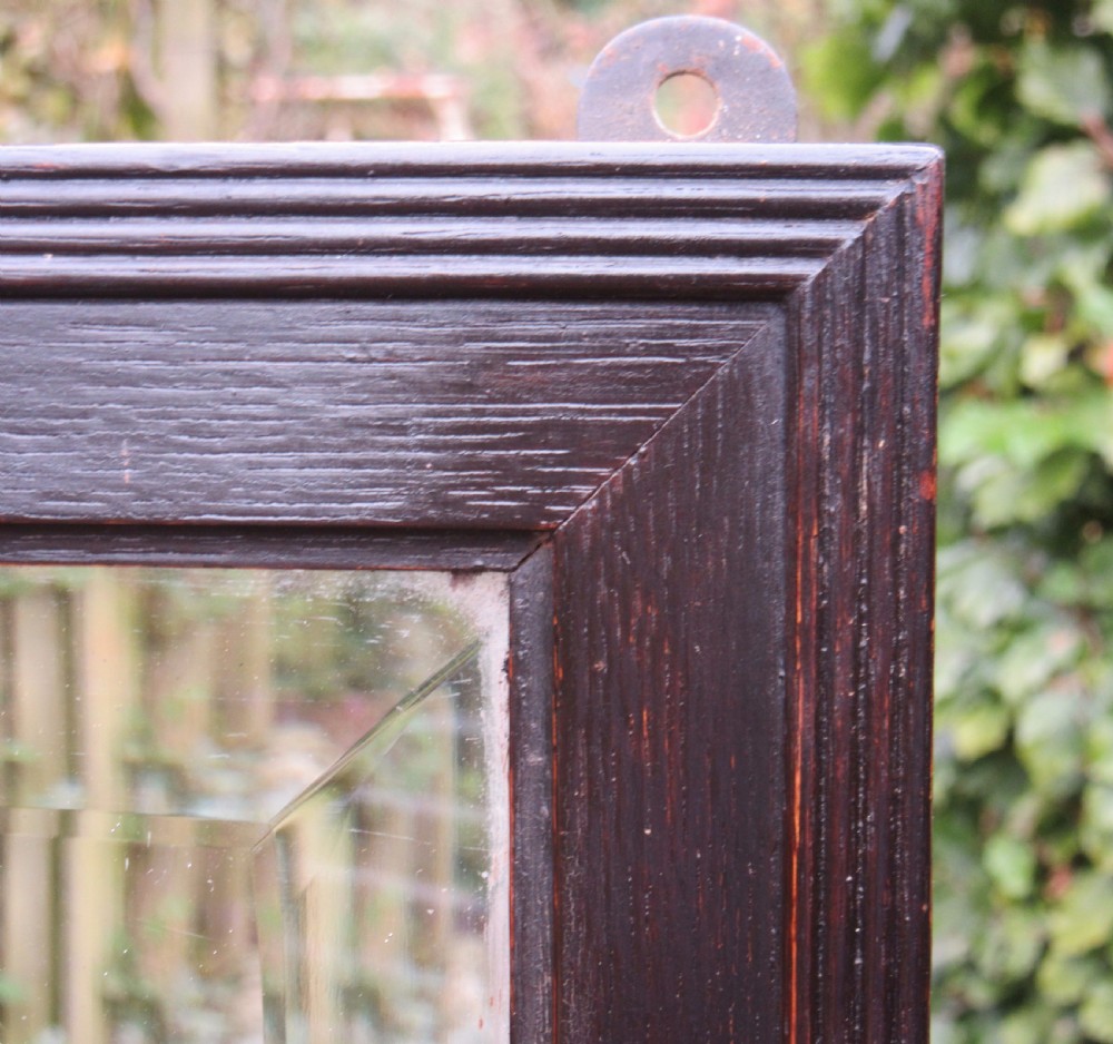 VICTORIAN OAK FRAMED SHOP FITTING MIRROR View II