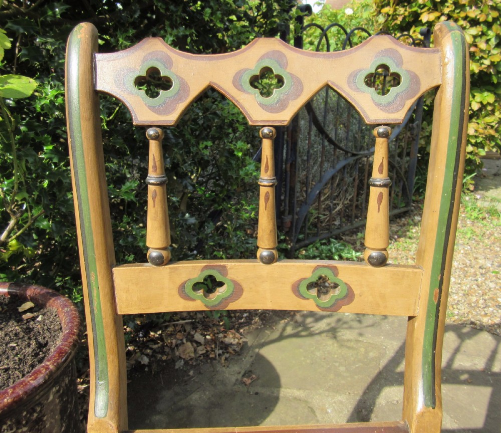 PAIR OF REGENCY PAINTED SIDE CHAIRS FROM REYMERSTON HALL View II