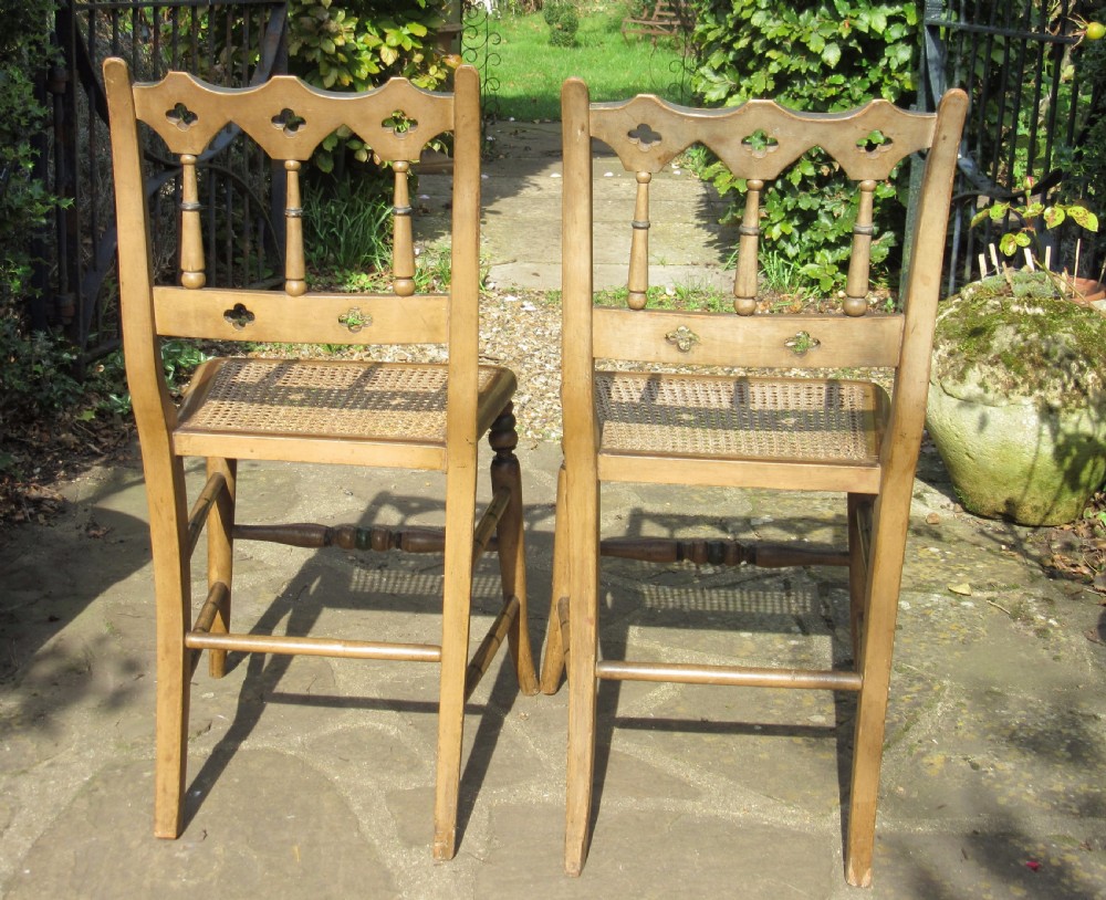 PAIR OF REGENCY PAINTED SIDE CHAIRS FROM REYMERSTON HALL View III