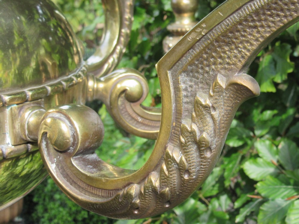 LARGE EDWARDIAN BRASS 8 BRANCH CHANDELIER  View III