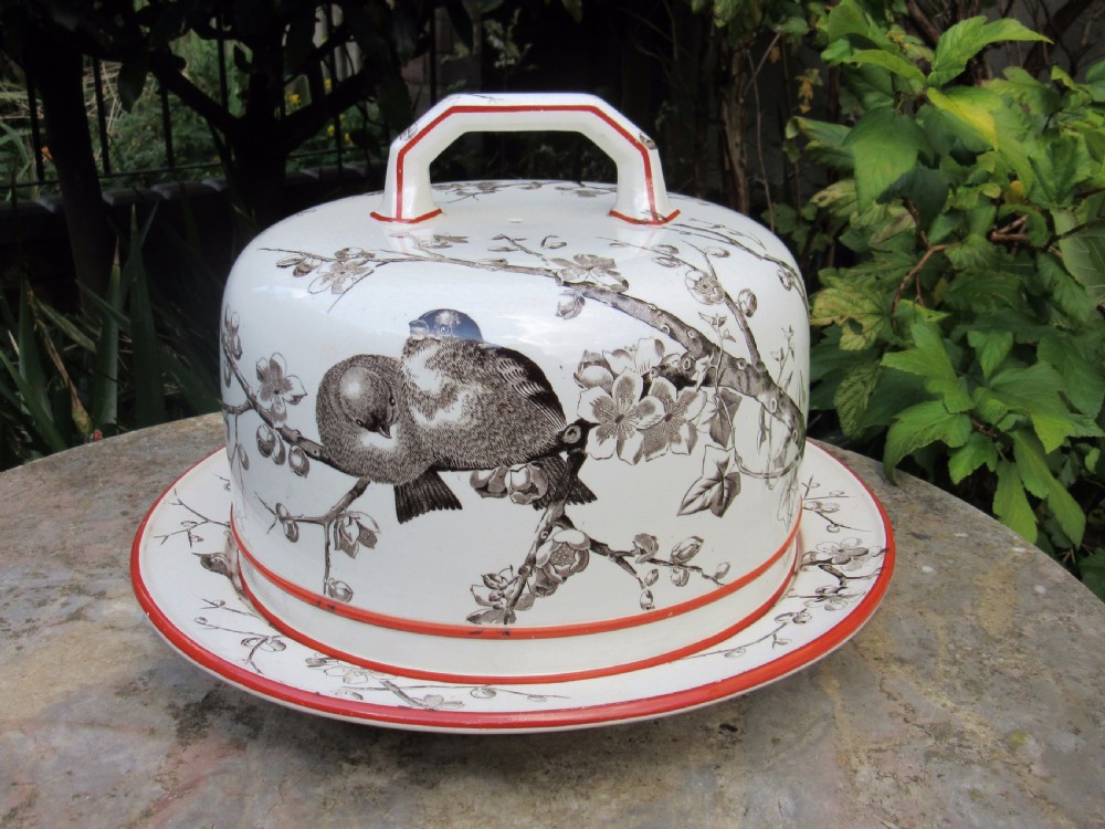 ENGLISH POTTERY CHEESE DISH c1880