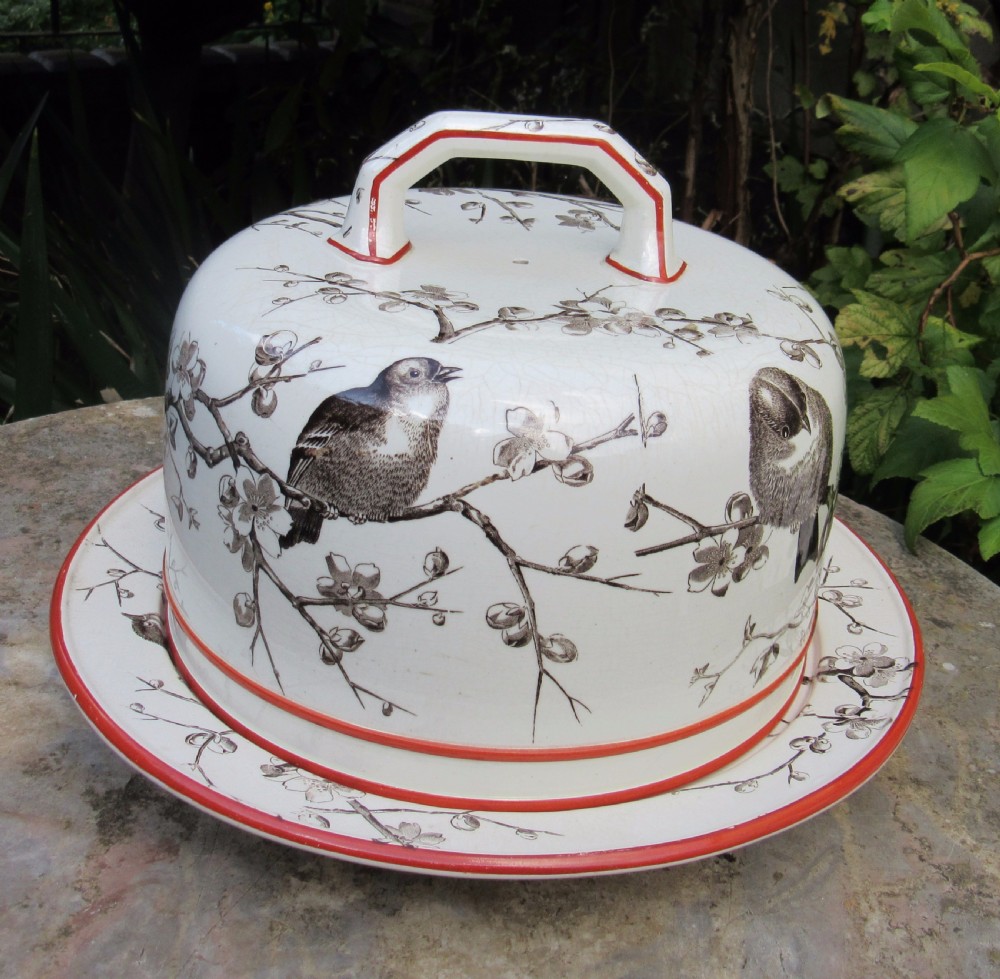 ENGLISH POTTERY CHEESE DISH c1880 View II