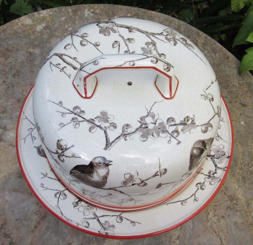 ENGLISH POTTERY CHEESE DISH c1880 View III