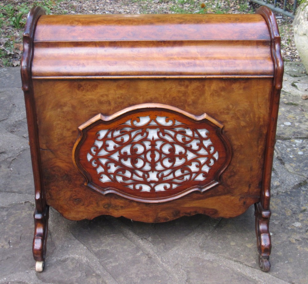 VICTORIAN BURR WALNUT CANTERBURY c1870 View IV