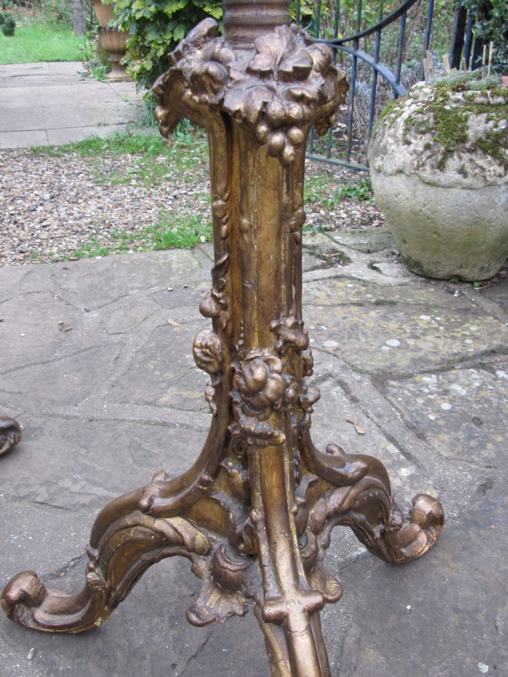 PAIR OF GILT POLE SCREENS c1850 View V