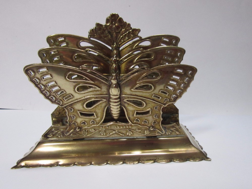 UNUSUAL VICTORIAN BUTTERFLY LETTER RACK Design Reg'd