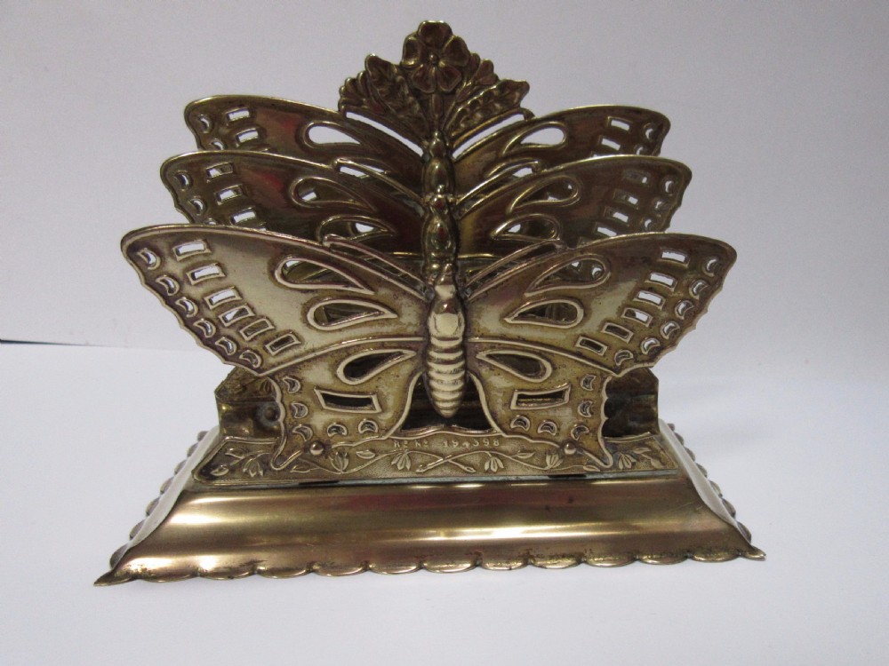 UNUSUAL VICTORIAN BUTTERFLY LETTER RACK Design Reg'd View III