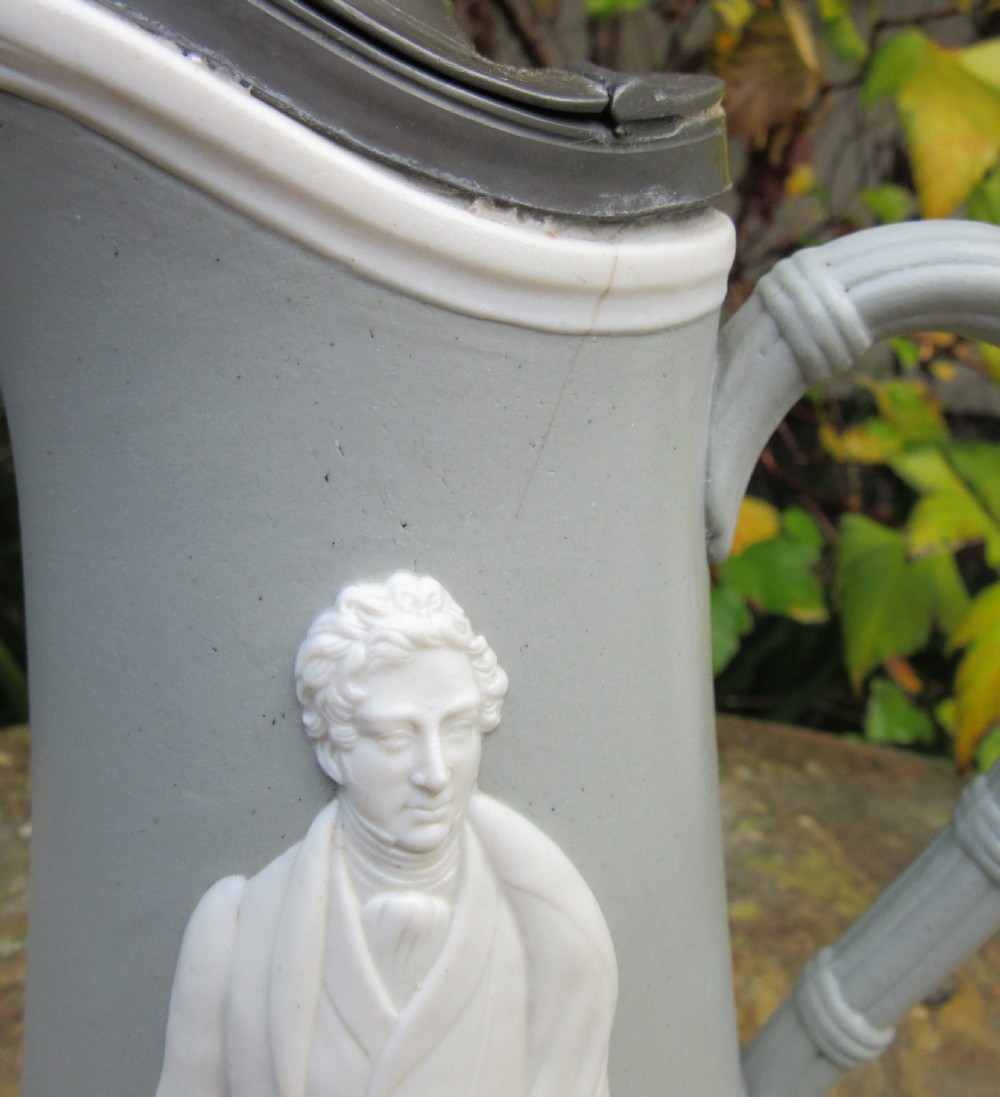 SIR ROBERT PEEL COMMEMORATIVE HOT WATER JUG c1850 View VII