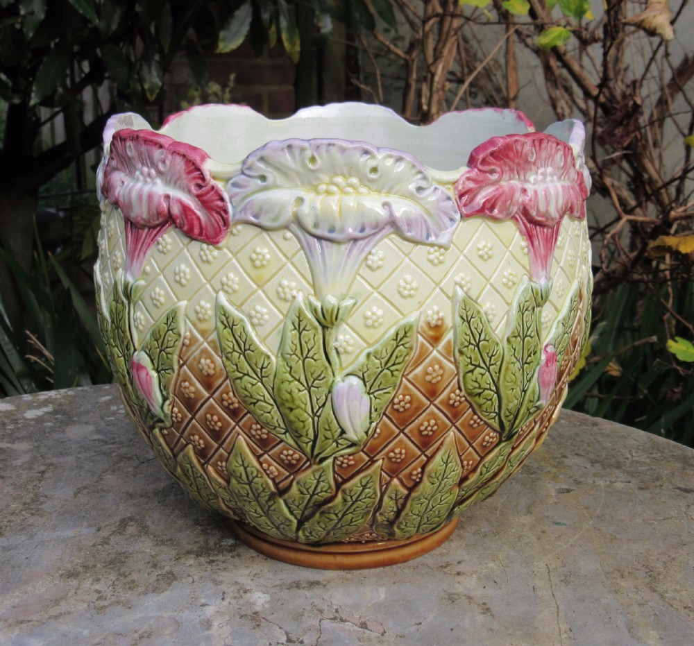 WILHELM SCHILLER & SON MAJOLICA JARDINIERE 1900