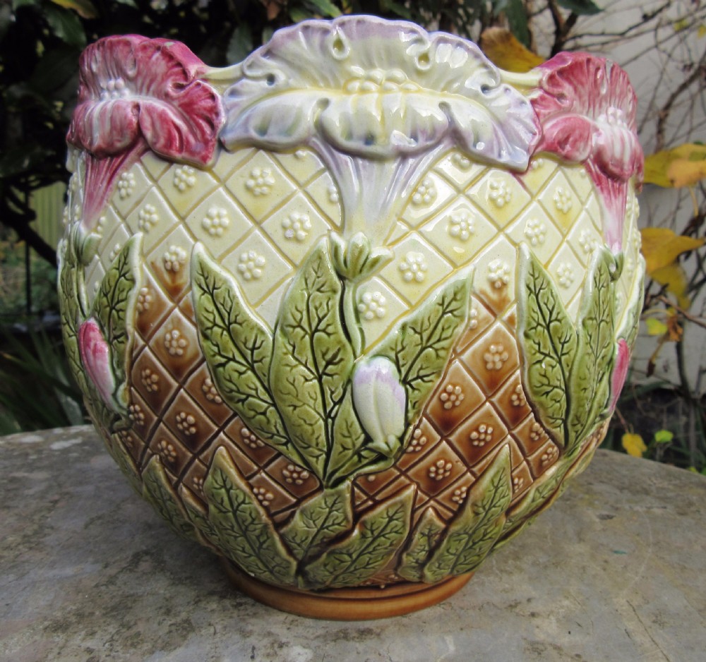 WILHELM SCHILLER & SON MAJOLICA JARDINIERE 1900 View IV