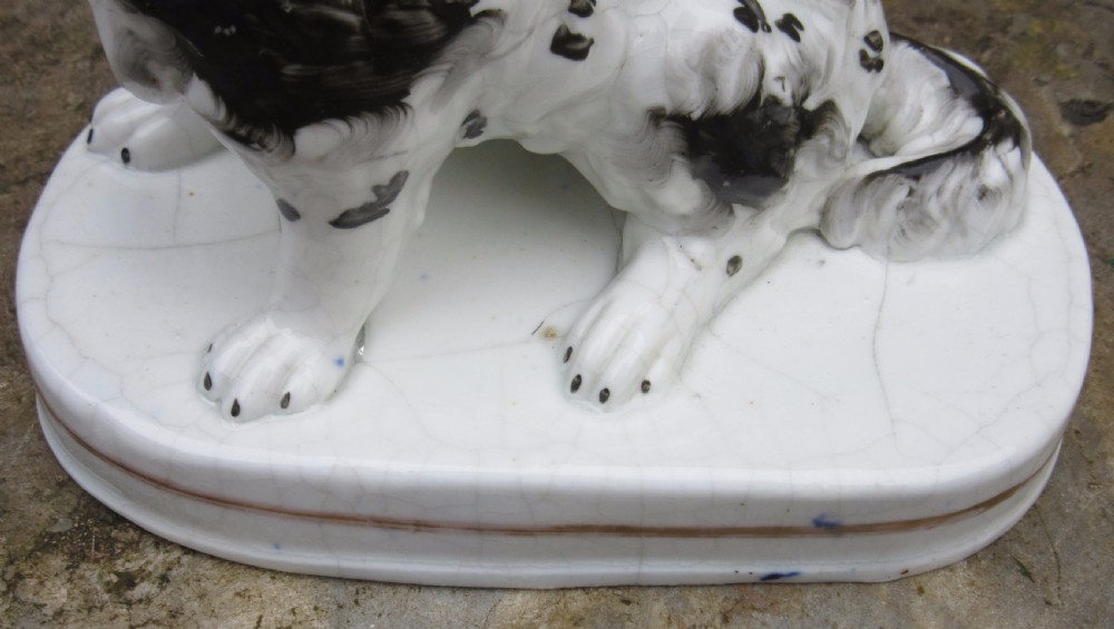 LARGE STAFFORDSHIRE PORCELLANEOUS DOG c1840 View II