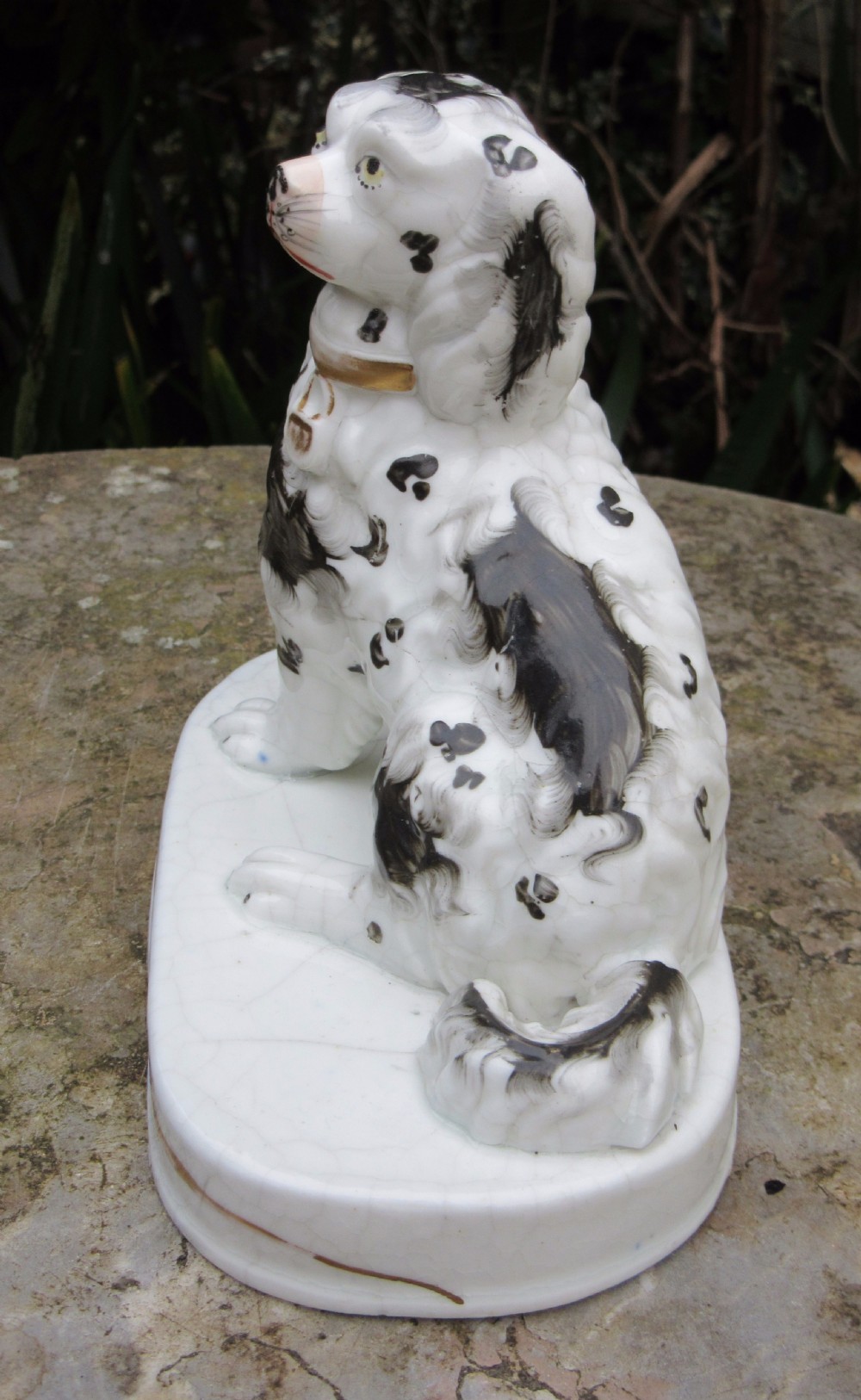 LARGE STAFFORDSHIRE PORCELLANEOUS DOG c1840 View VI