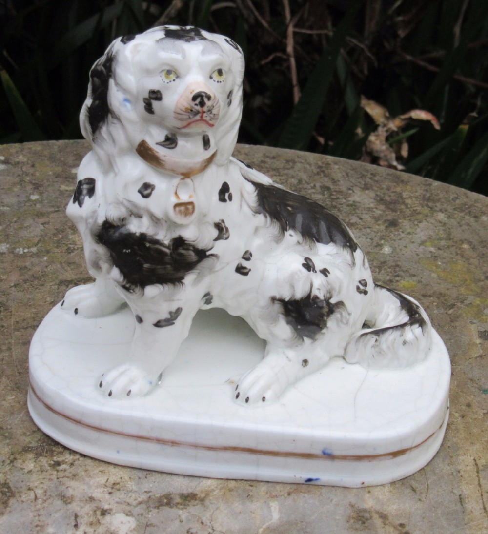 LARGE STAFFORDSHIRE PORCELLANEOUS DOG c1840 View VIII