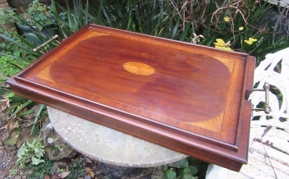 INLAID MAHOGANY METAMORPHIC BUTLER'S TRAY c1910 View II