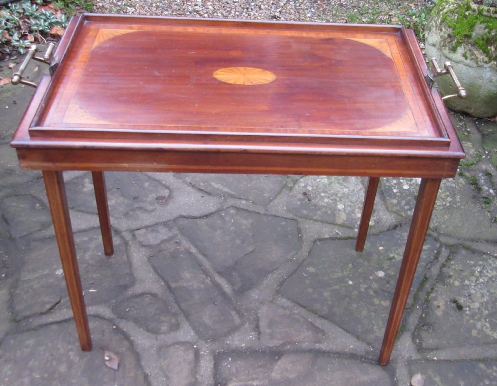 INLAID MAHOGANY METAMORPHIC BUTLER'S TRAY c1910 View IV