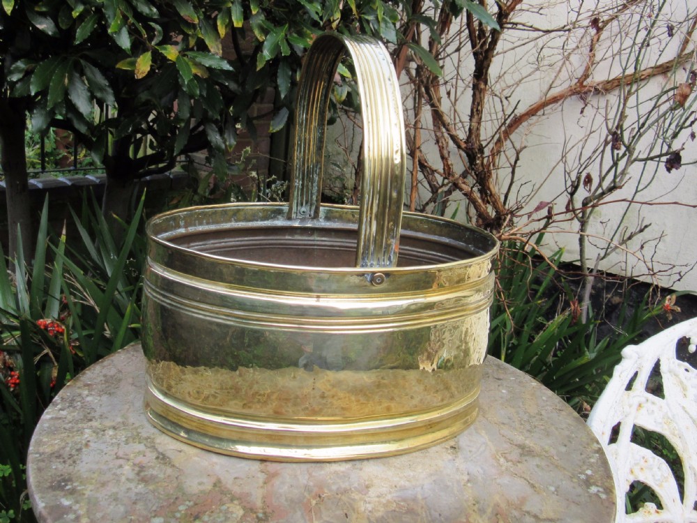 EDWARDIAN BRASS LOG BASKET c1910 View II
