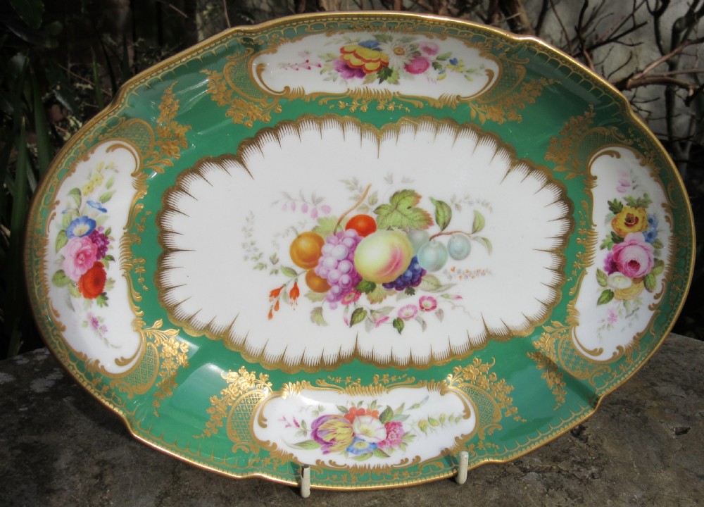 PAIR OF 19th CENTURY ENGLISH PORCELAIN HAND-PAINTED DISHES View III