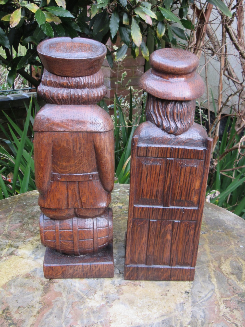 TWO VICTORIAN CARVED OAK FIGURES c1880 View V