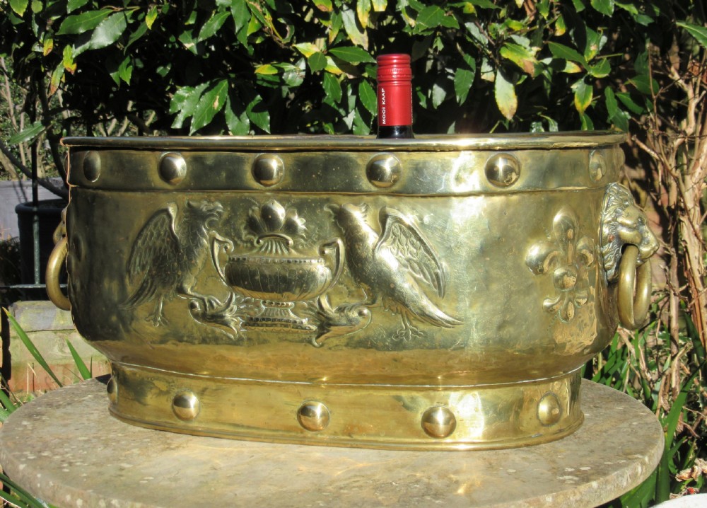 LARGE VICTORIAN BRASS PLANTER c1880