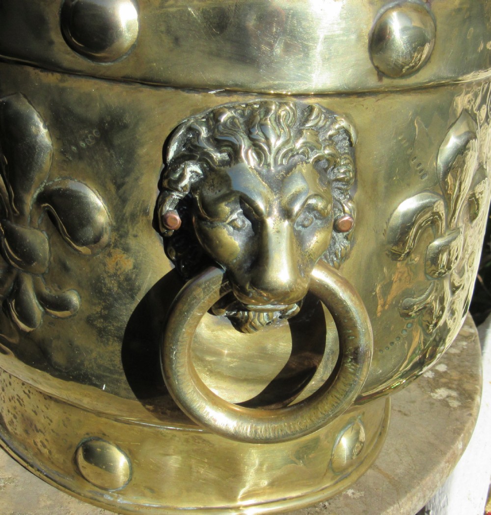 LARGE VICTORIAN BRASS PLANTER c1880 View IV