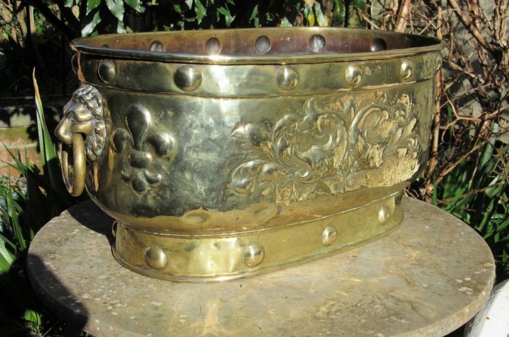 LARGE VICTORIAN BRASS PLANTER c1880 View V