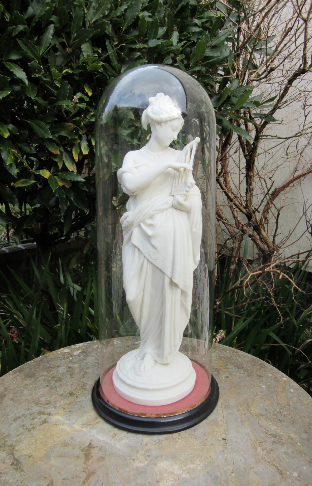 VICTORIAN PARIAN FIGURE UNDER GLASS DOME c1860