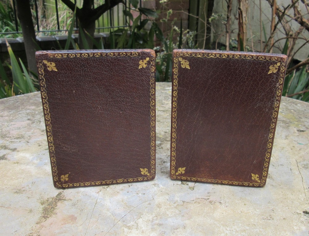 PAIR EDWARDIAN GILT TOOLED LEATHER BOOKENDS c1910 View V