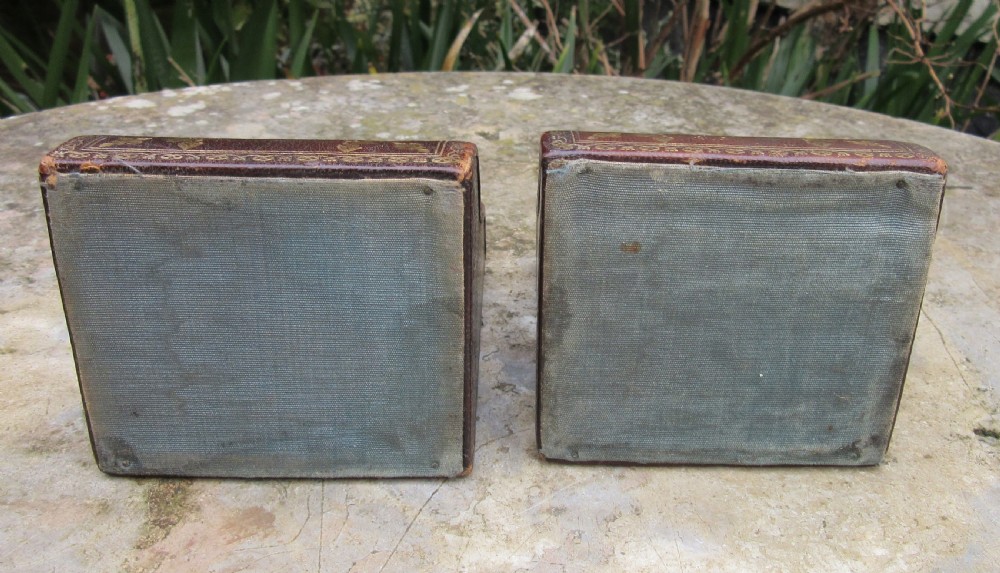 PAIR EDWARDIAN GILT TOOLED LEATHER BOOKENDS c1910 View VI