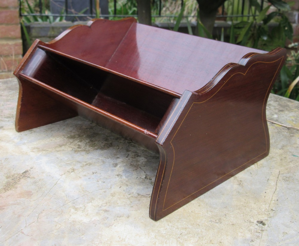 ASPREY'S INLAID MAHOGANY BOOK STAND WITH ORIGINAL REFERENCE BOOKS View IV