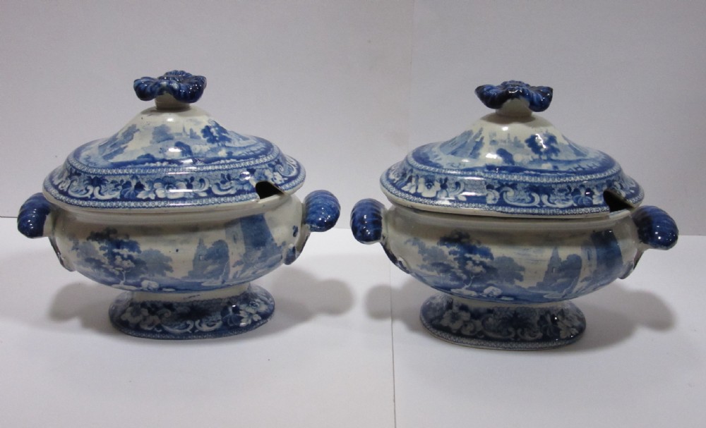 PAIR OF HELMSLEY CASTLE YORKSHIRE SAUCE TUREENS c1840 View II