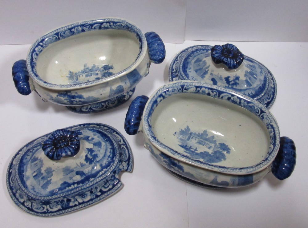 PAIR OF HELMSLEY CASTLE YORKSHIRE SAUCE TUREENS c1840 View IV