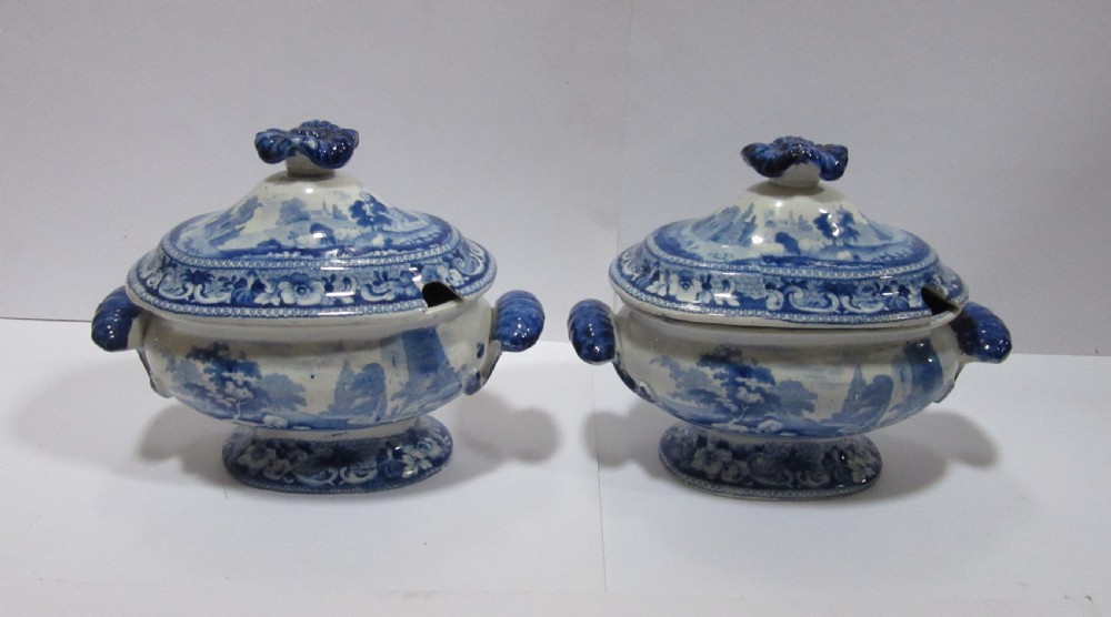 PAIR OF HELMSLEY CASTLE YORKSHIRE SAUCE TUREENS c1840 View V
