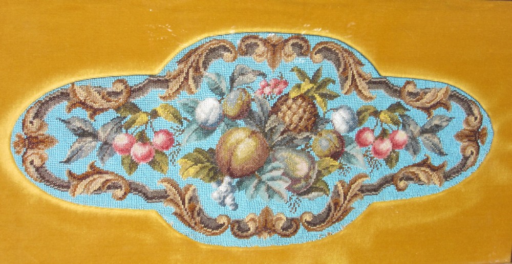 FINE VICTORIAN BEADWORK PANEL OF FRUIT c1860 View II
